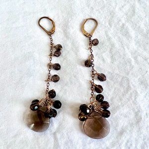 Smoky Topaz Statement Earrings